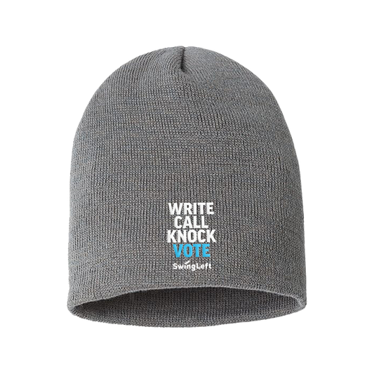 Embroidered Take Action Beanie (Grey)