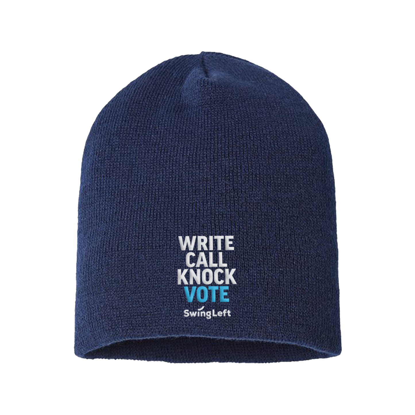 Embroidered Take Action Beanie (Navy)