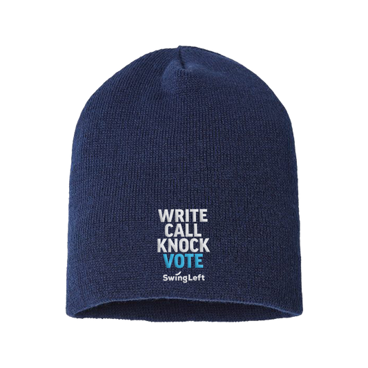 Embroidered Take Action Beanie (Navy)