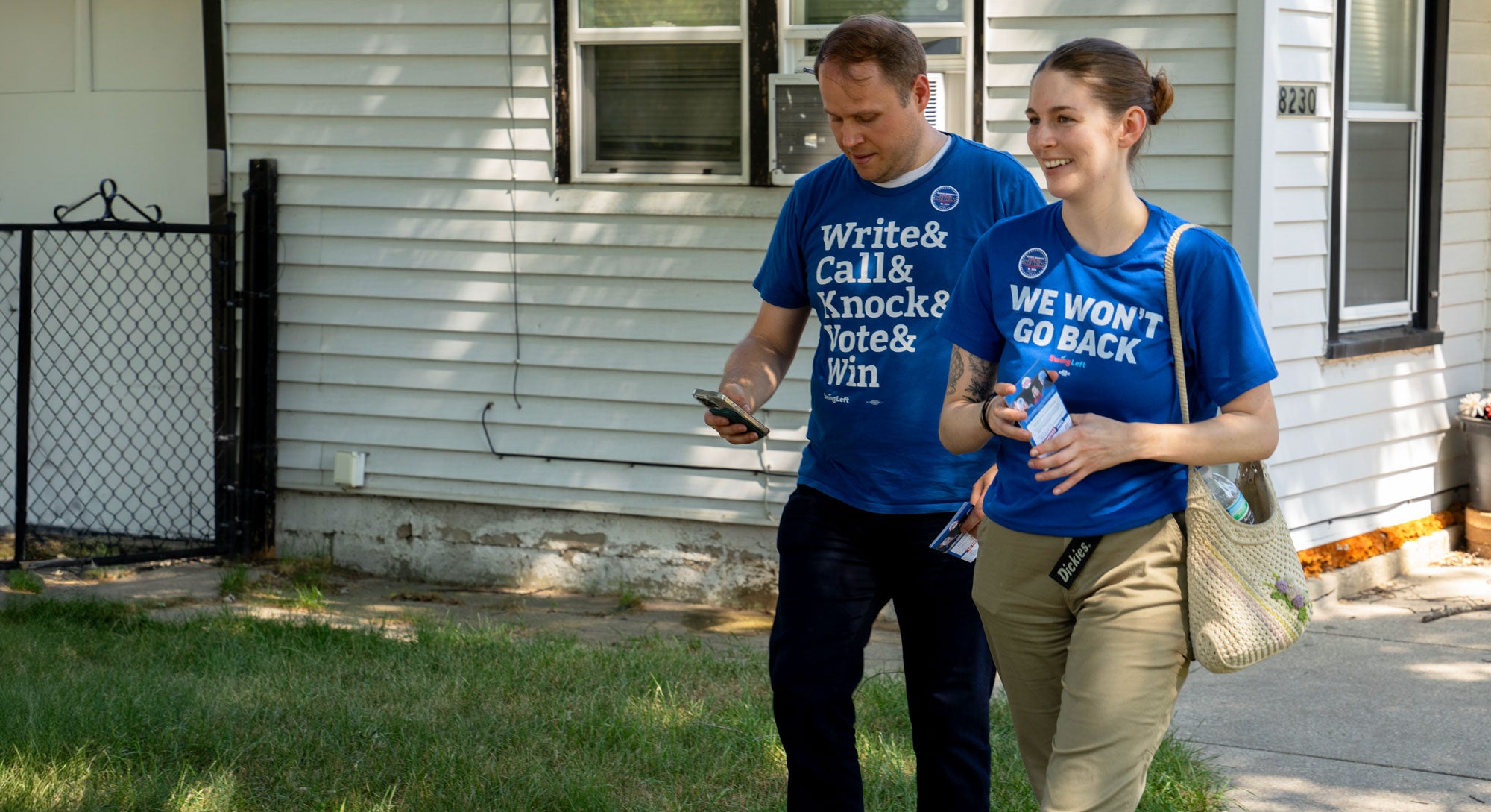 Man and woman canvassing